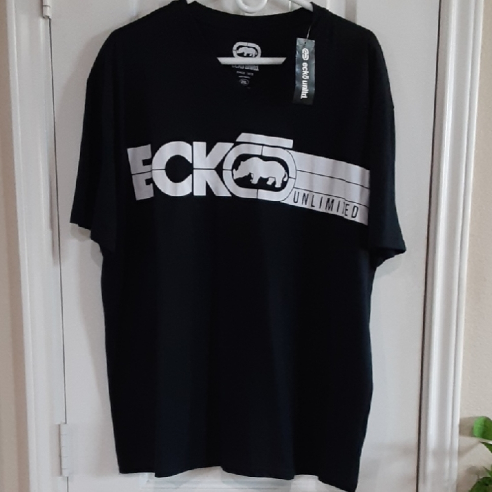 NWT Ecko Unlimited Classic Rhino Logo Graphic Tee Black Unisex 2XL